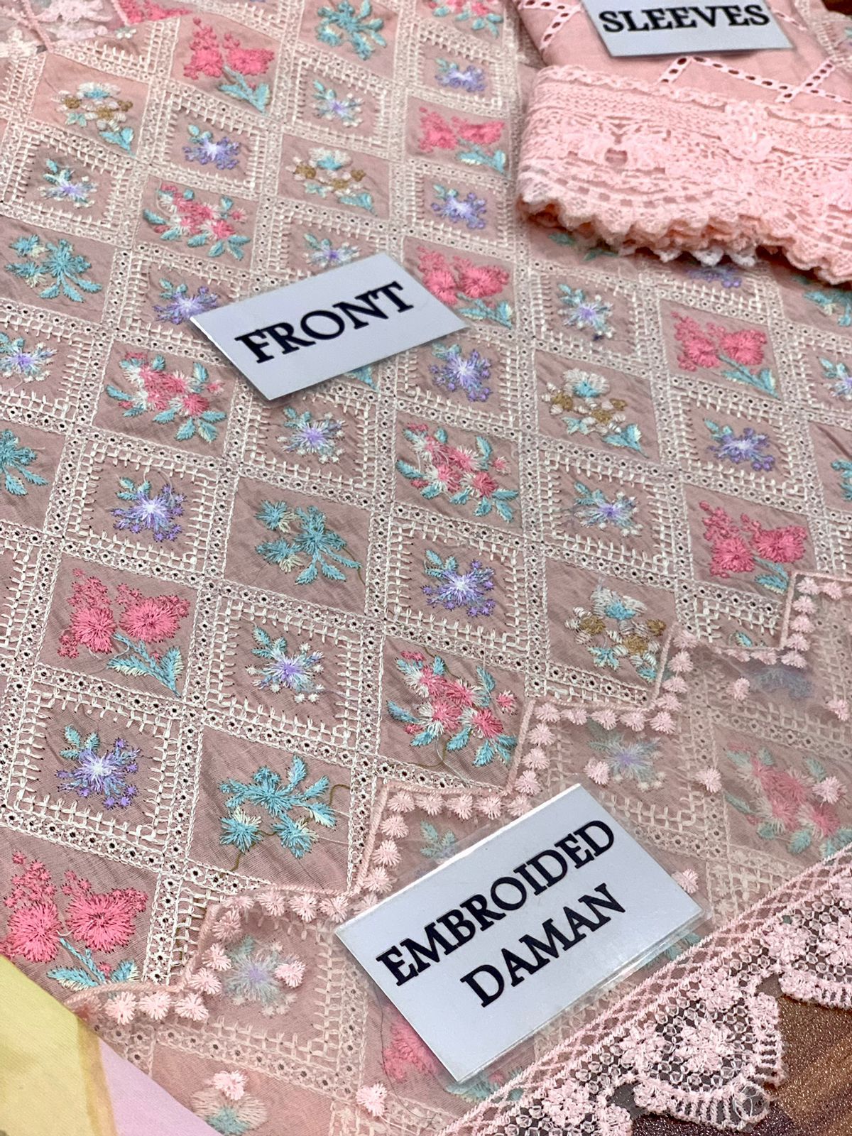MARIA B LUXURY EMBROIDERED LAWN - 3 PC UNSTITCHED