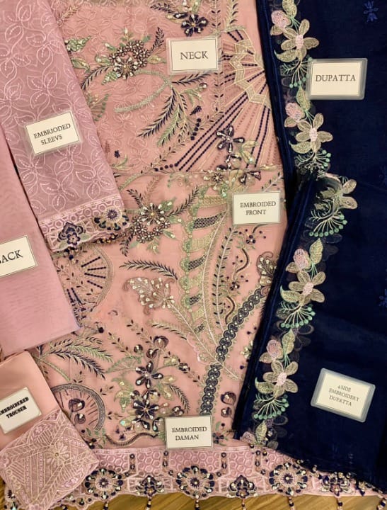 RAMSHA LUXURY EMBROIDERED ORGANZA - 3 PC UNSTITCHED