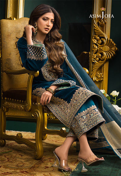 ASIM JOFA LUXURY WEDDING EMBROIDERED CHIFFON - 3 PC UNSTITCHED