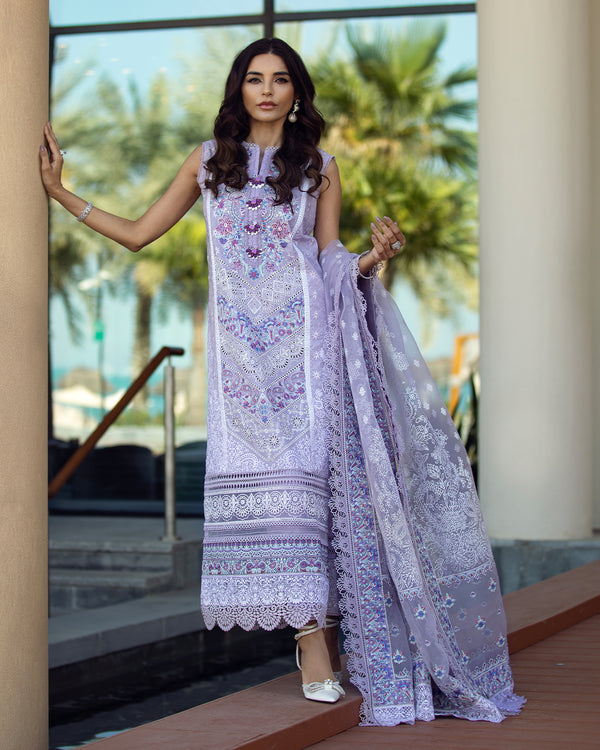 KANWAL MALIK LUXURY CHIKANKARI EMBROIDERED LAWN - 3 PC UNSTITCHED