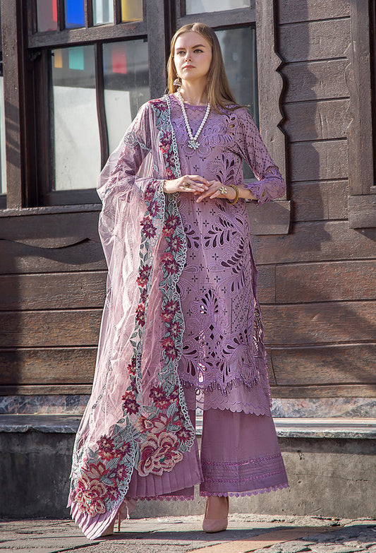 ADNAN LIBAS LUXURY CHIKANKARI EMBROIDERED LAWN - 3 PC UNSTITCHED