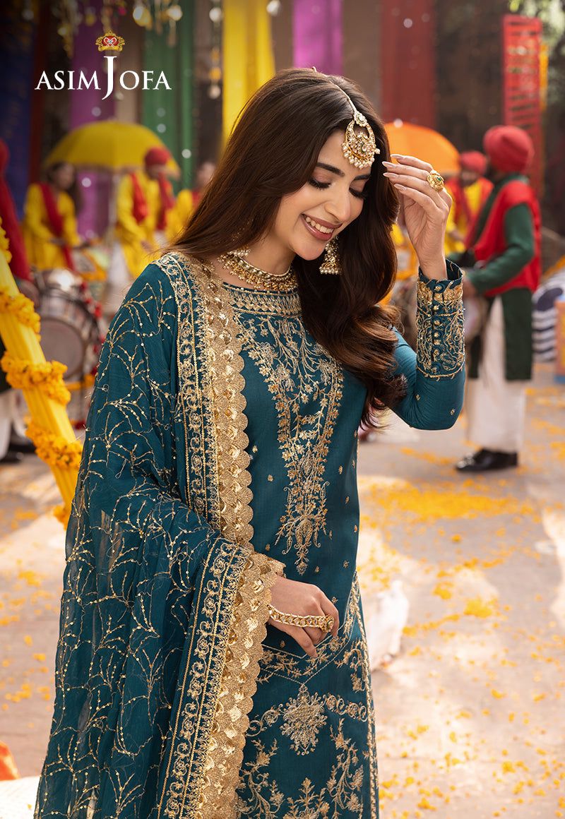 ASIM JOFA LUXURY WEDDING EMBROIDERED CHIFFON - 3 PC UNSTITCHED