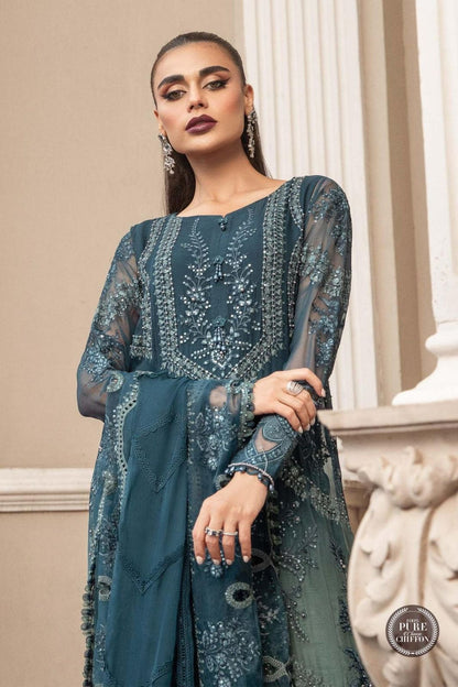 MARIA B LUXURY WEDDING EMBROIDERED CHIFFON - 3 PC UNSTITCHED