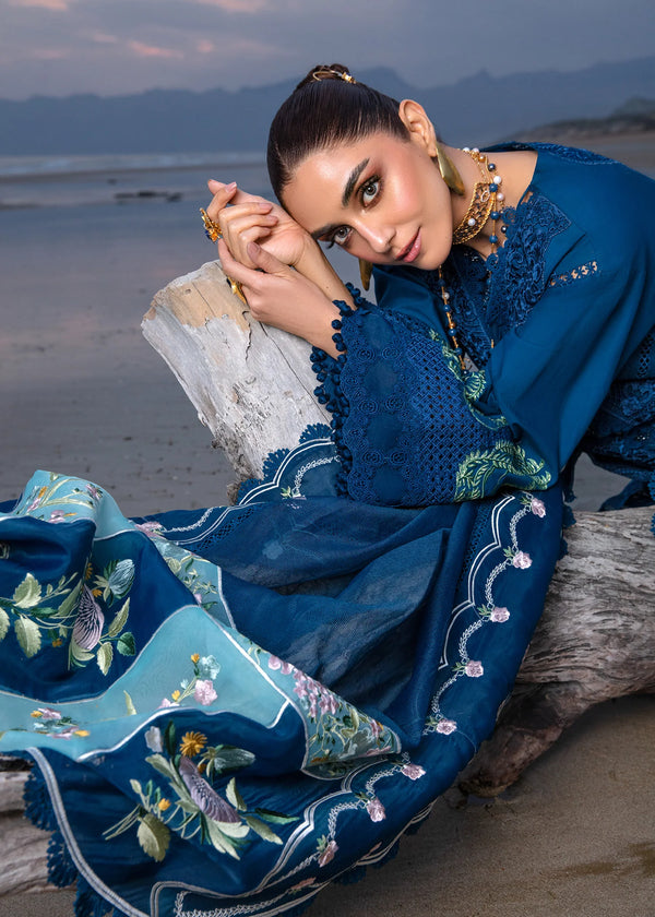 CRIMSON LUXURY CHIKANKARI EMBROIDERED LAWN - 3 PC UNSTITCHED
