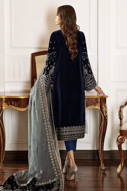 BAROQUE EMBROIDERED VELVET FORMALS - 3 PC UNSTITCHED