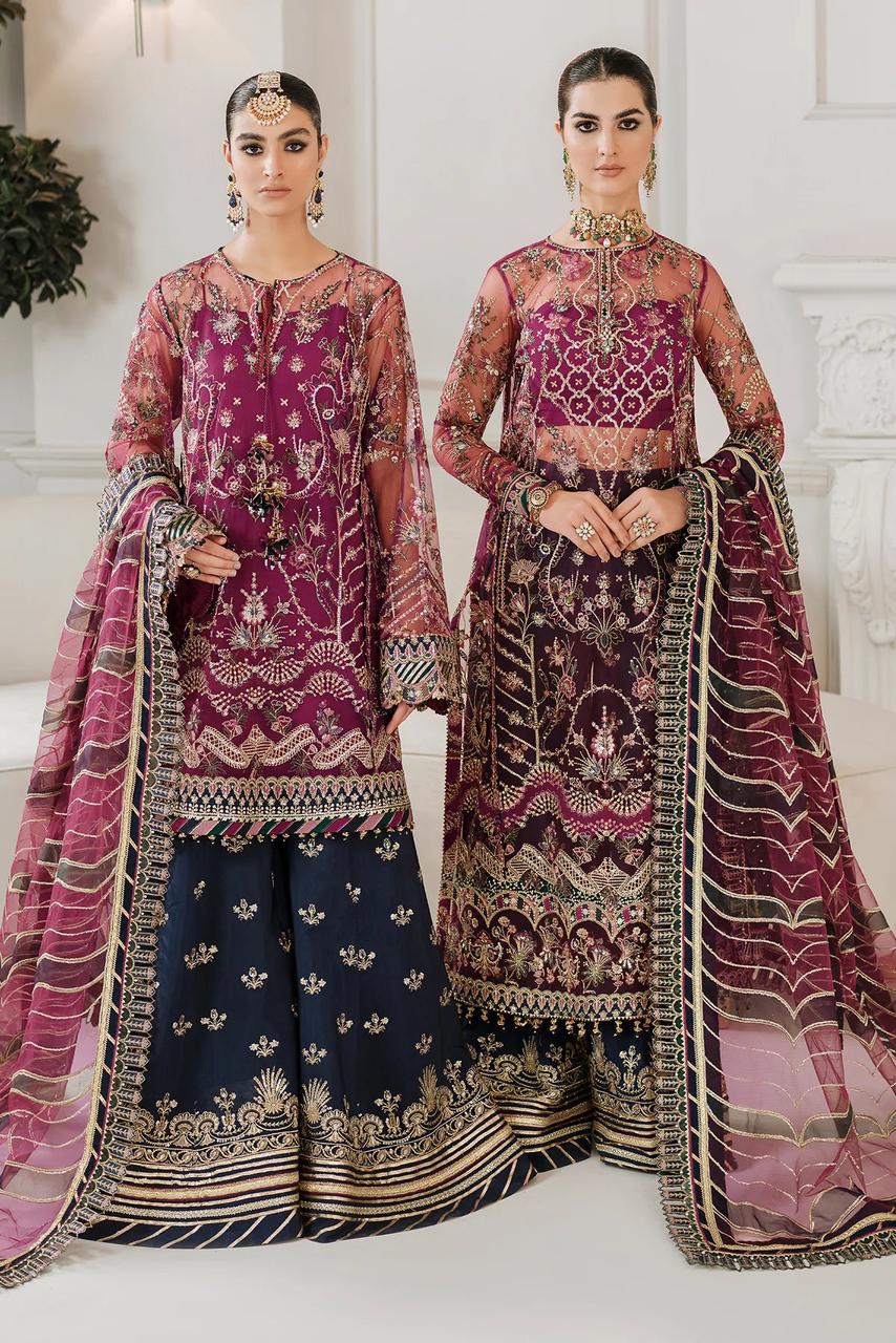 BAROQUE LUXURY WEDDING EMBROIDERED NET - 3 PC UNSTITCHED