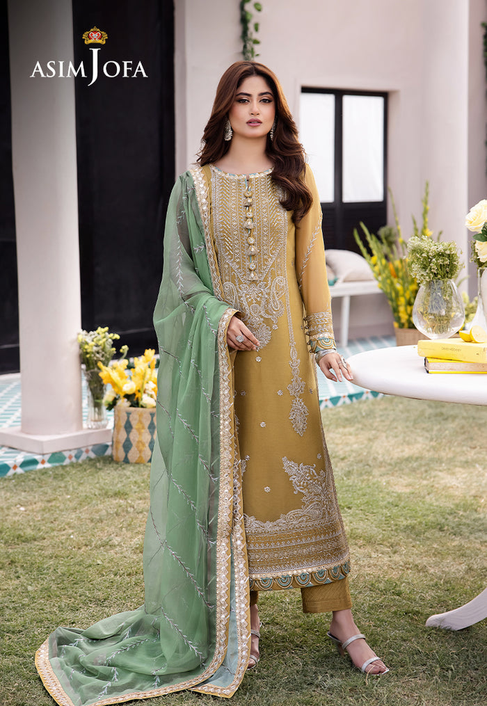 ASIM JOFA LUXURY FORMALS EMBROIDERED CHIFFON - 3 PC UNSTITCHED
