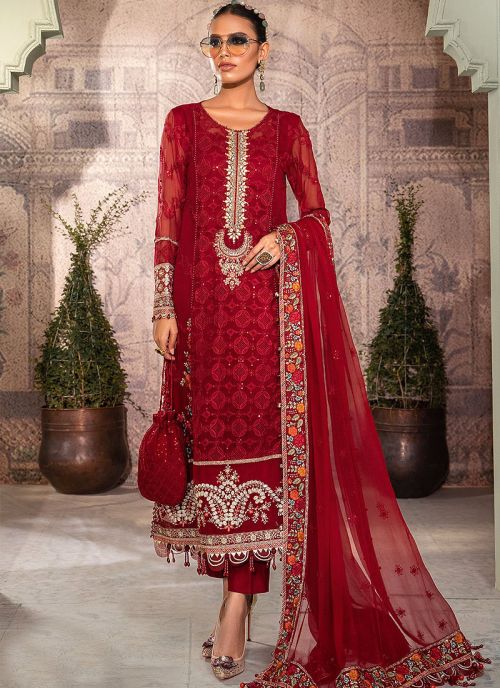 MARIA B LUXURY EMBROIDERED CHIFFON - 3 PC UNSTITCHED