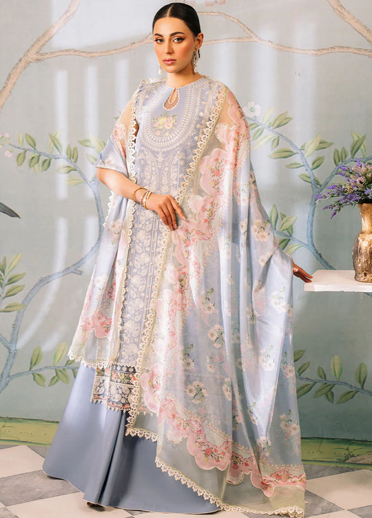 BIN ILYAS LUXURY EMBROIDERED LAWN - 3 PC UNSTITCHED