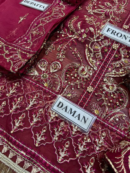 GULAAL LUXURY FORMALS EMBROIDERED ORGANZA - 3 PC UNSTITCHED