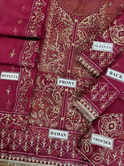 GULAAL LUXURY FORMALS EMBROIDERED ORGANZA - 3 PC UNSTITCHED