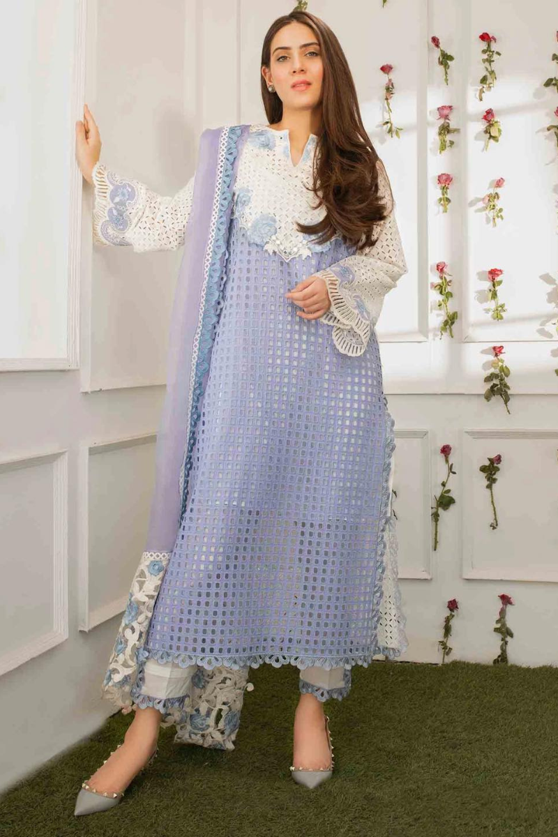 FARIDA HASSAN LUXURY CHIKANKARI EMBROIDERED LAWN - 3 PC UNSTITCHED