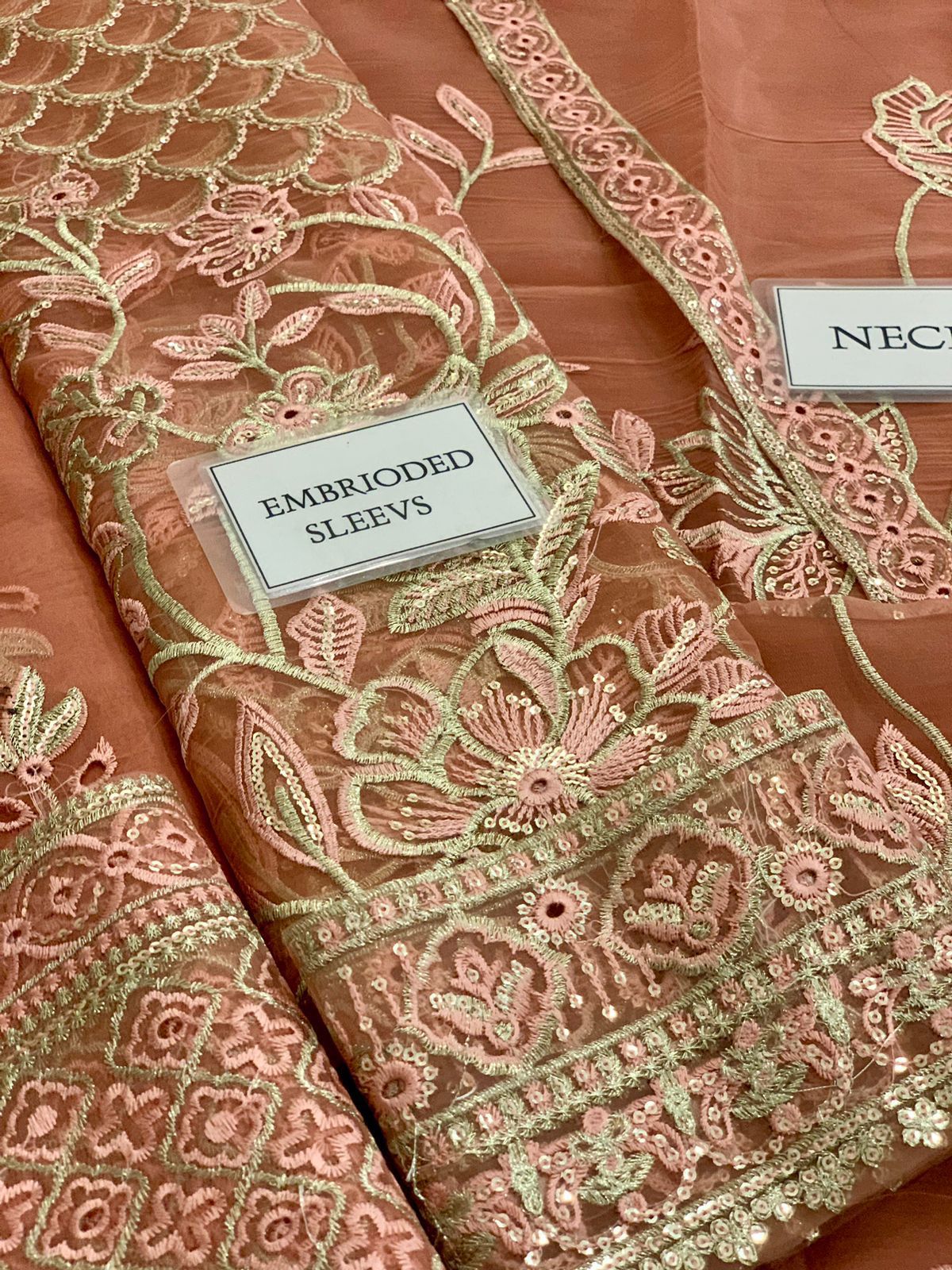 AFROZEH LUXURY WEDDING EMBROIDERED ORGANZA - 3 PC UNSTITCHED