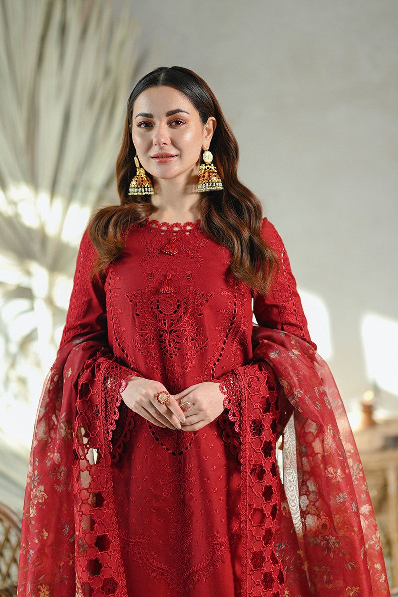 QALAMKAR LUXURY CHIKANKARI EMBROIDERED LAWN - 3 PC UNSTITCHED