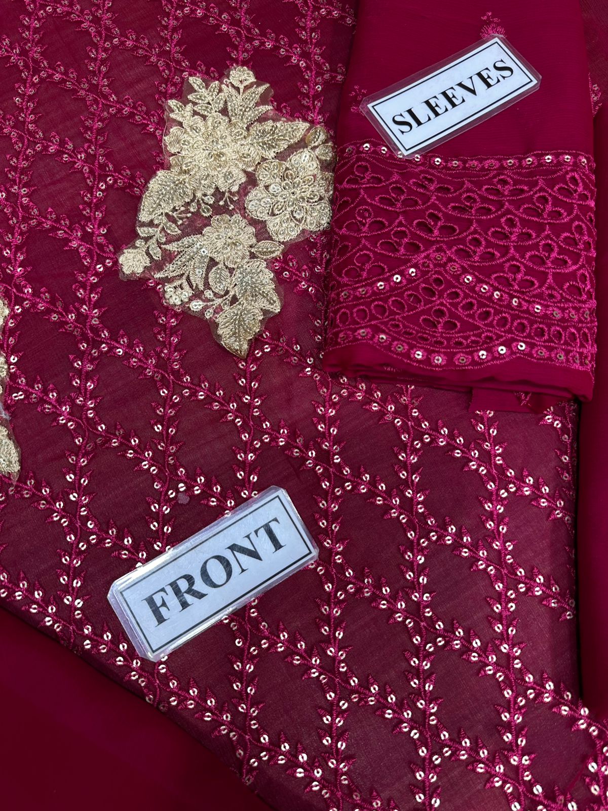 AZURE LUXURY EMBROIDERED CHIFFON - 3 PC UNSTITCHED