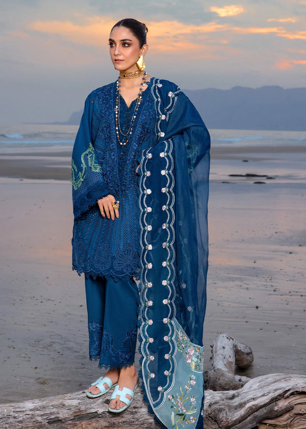 CRIMSON LUXURY CHIKANKARI EMBROIDERED LAWN - 3 PC UNSTITCHED