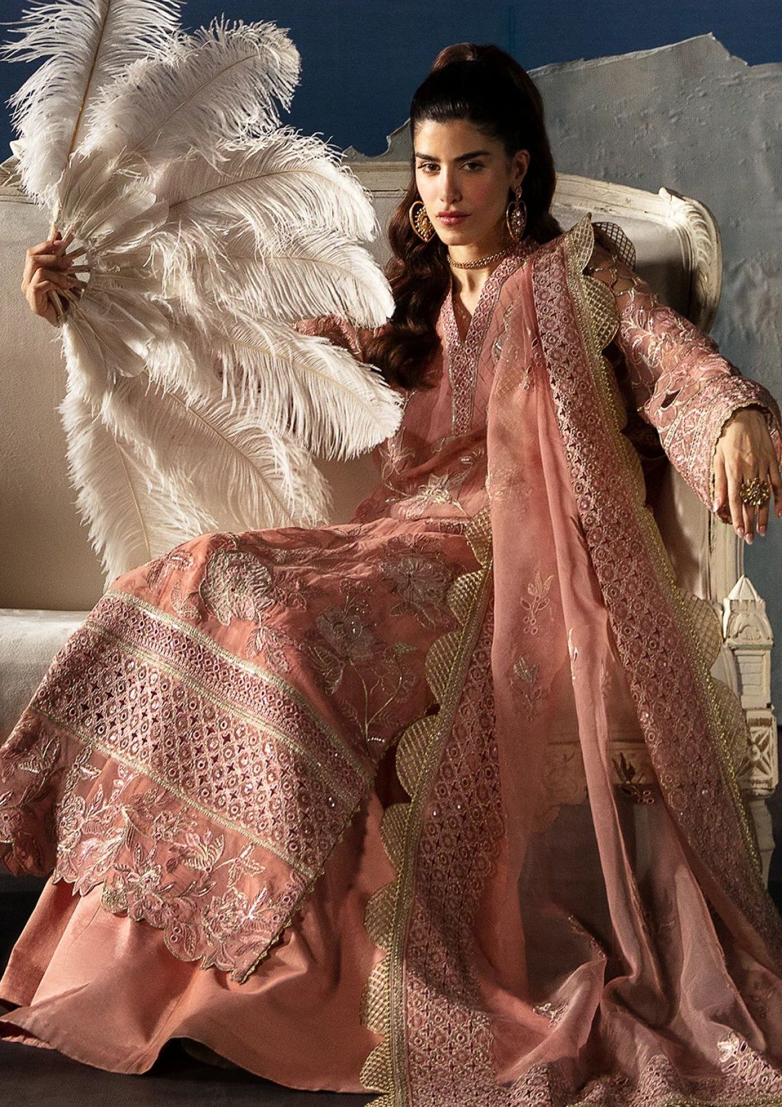 AFROZEH LUXURY WEDDING EMBROIDERED ORGANZA - 3 PC UNSTITCHED