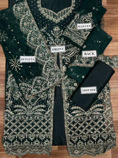 FARASHA LUXURY EMBROIDERED NET - 3 PC UNSTITCHED