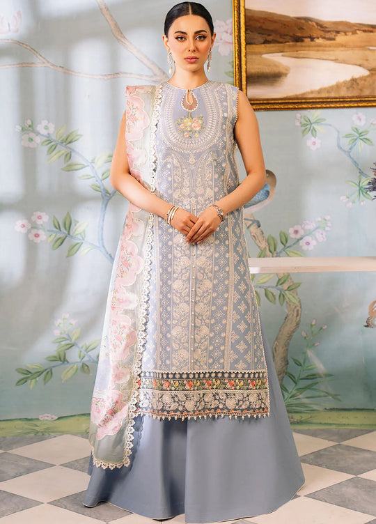 BIN ILYAS LUXURY EMBROIDERED LAWN - 3 PC UNSTITCHED