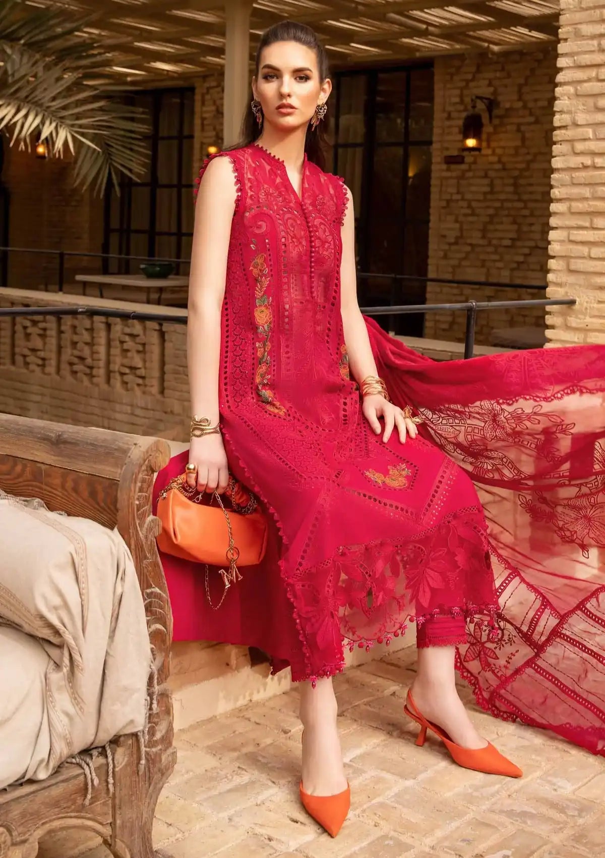 MARIA B LUXURY CHIKANKARI EMBROIDERED LAWN - 3 PC UNSTITCHED  Hoorain's  Fashion