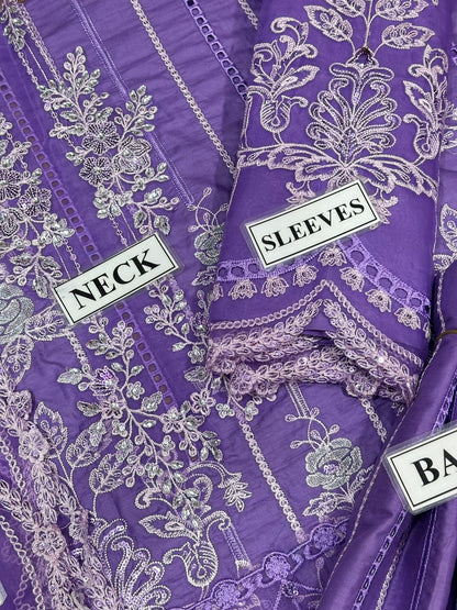 MARIA B LUXURY EMBROIDERED LAWN - 3 PC UNSTITCHED