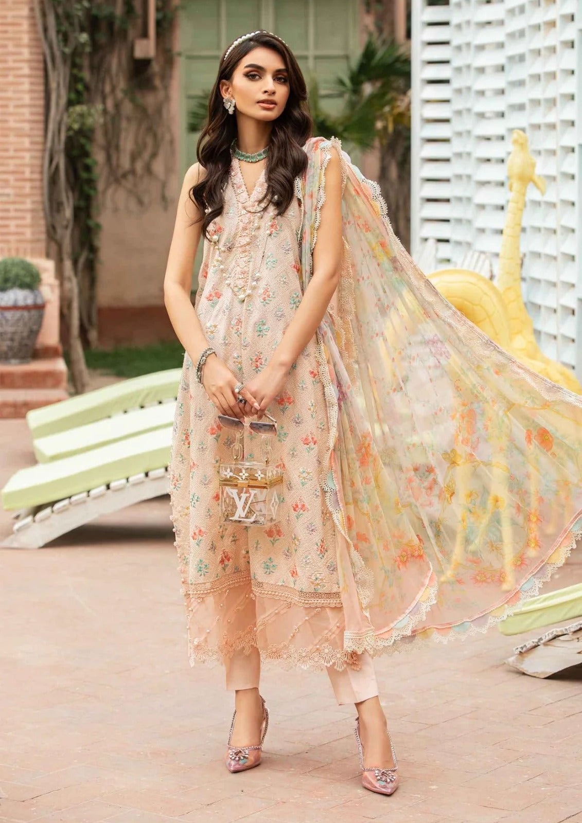 MARIA B LUXURY EMBROIDERED LAWN - 3 PC UNSTITCHED