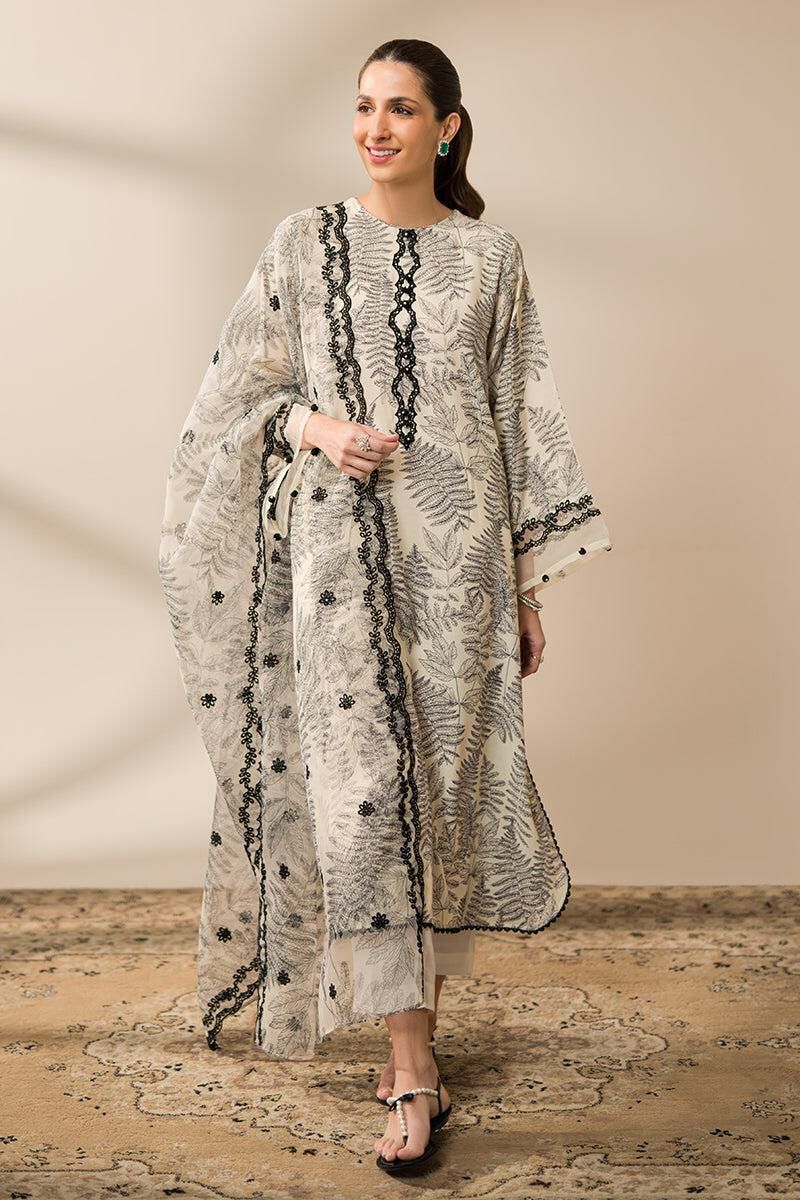 CROSS STITCH LUXURY PRINTED EMBROIDERED LAWN - 3 PC UNSTITCHED