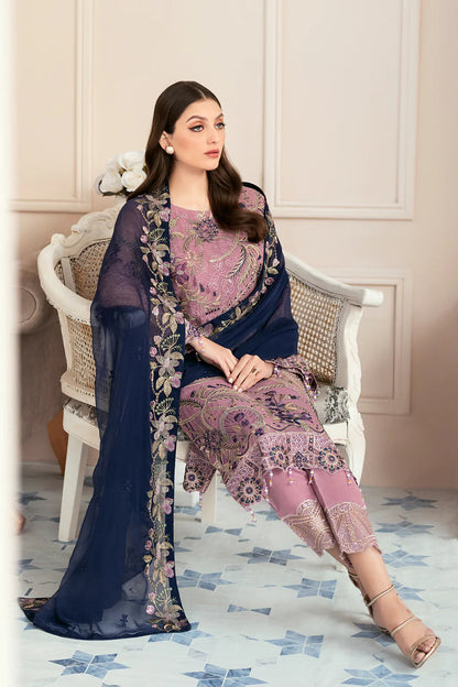 RAMSHA LUXURY EMBROIDERED ORGANZA - 3 PC UNSTITCHED