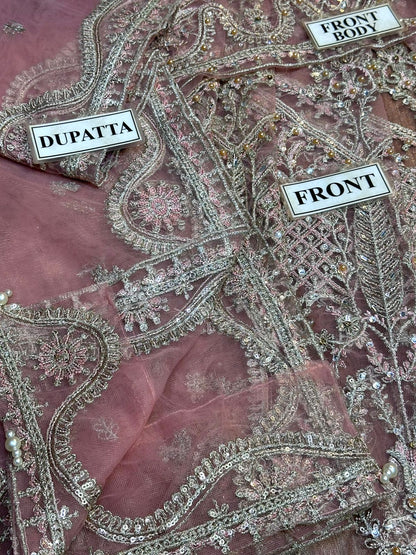 GULAAL LUXURY WEDDING EMBROIDERED NET MAXI - 3 PC UNSTITCHED