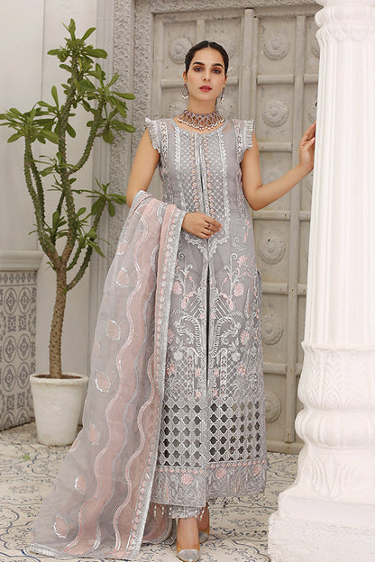 MARYAM'S LEMILSA LUXURY WEDDING EMBROIDERED ORGANZA - 3 PC UNSTITCHED