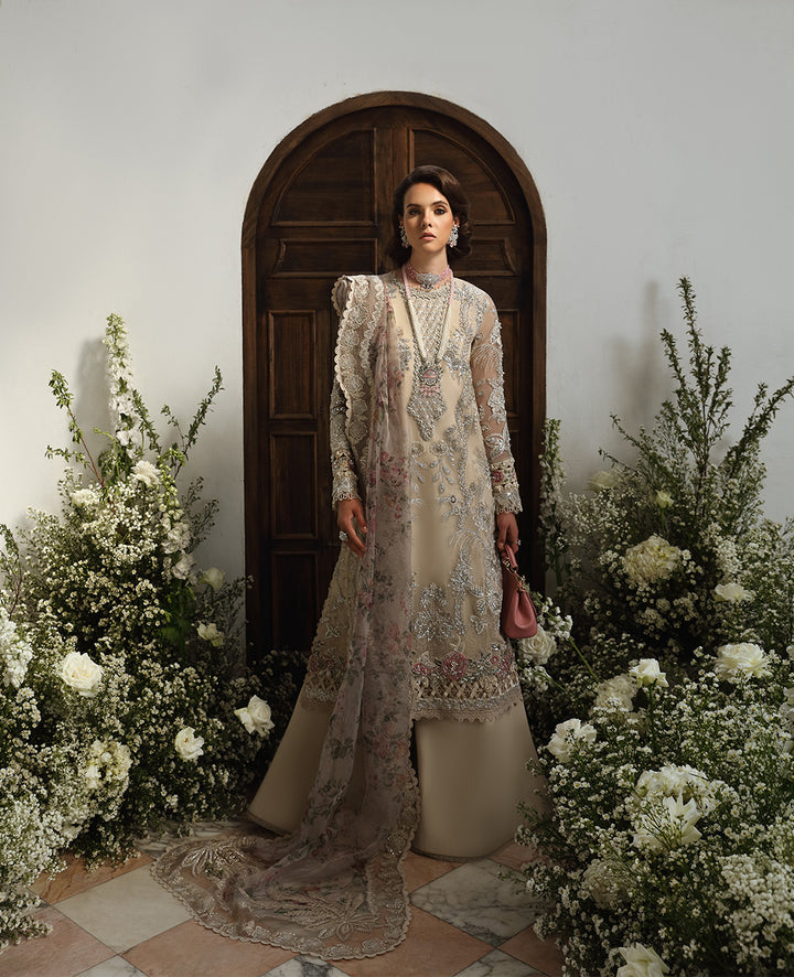 REPUBLIC WOMEN'S LUXURY WEDDING EMBROIDERED ORGANZA - 3 PC UNSTITCHED