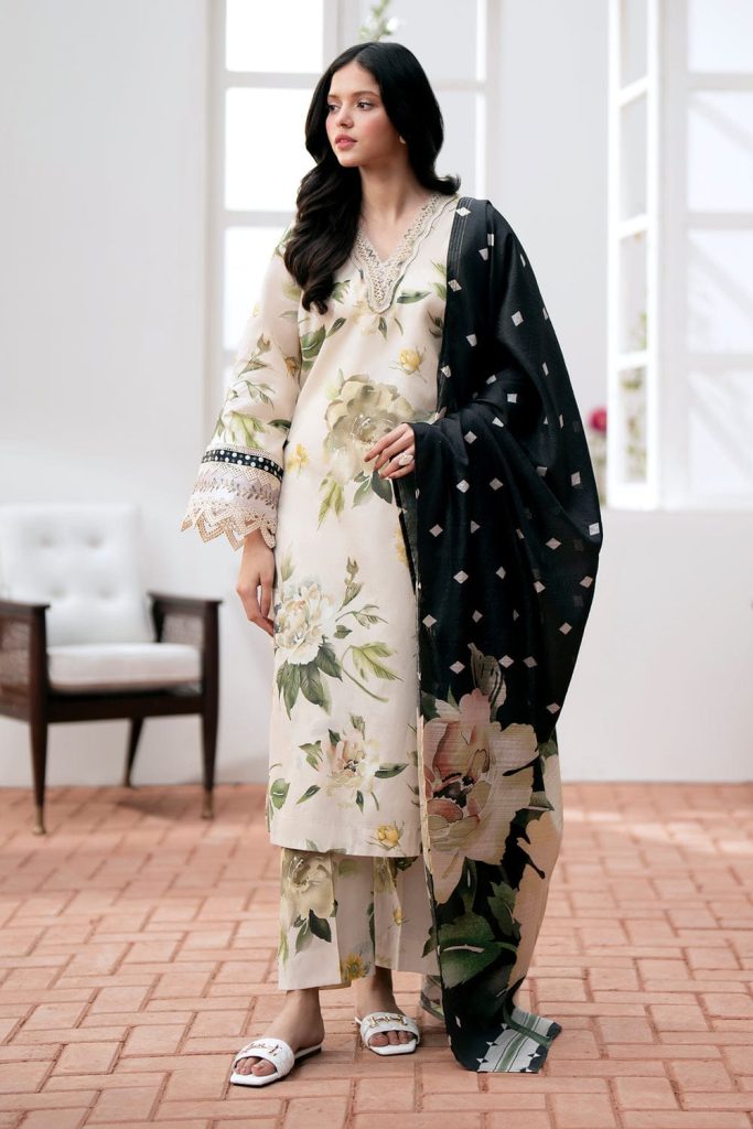 BAROQUE LUXURY EMBROIDERED SWISS LAWN - 3 PC UNSTITCHED