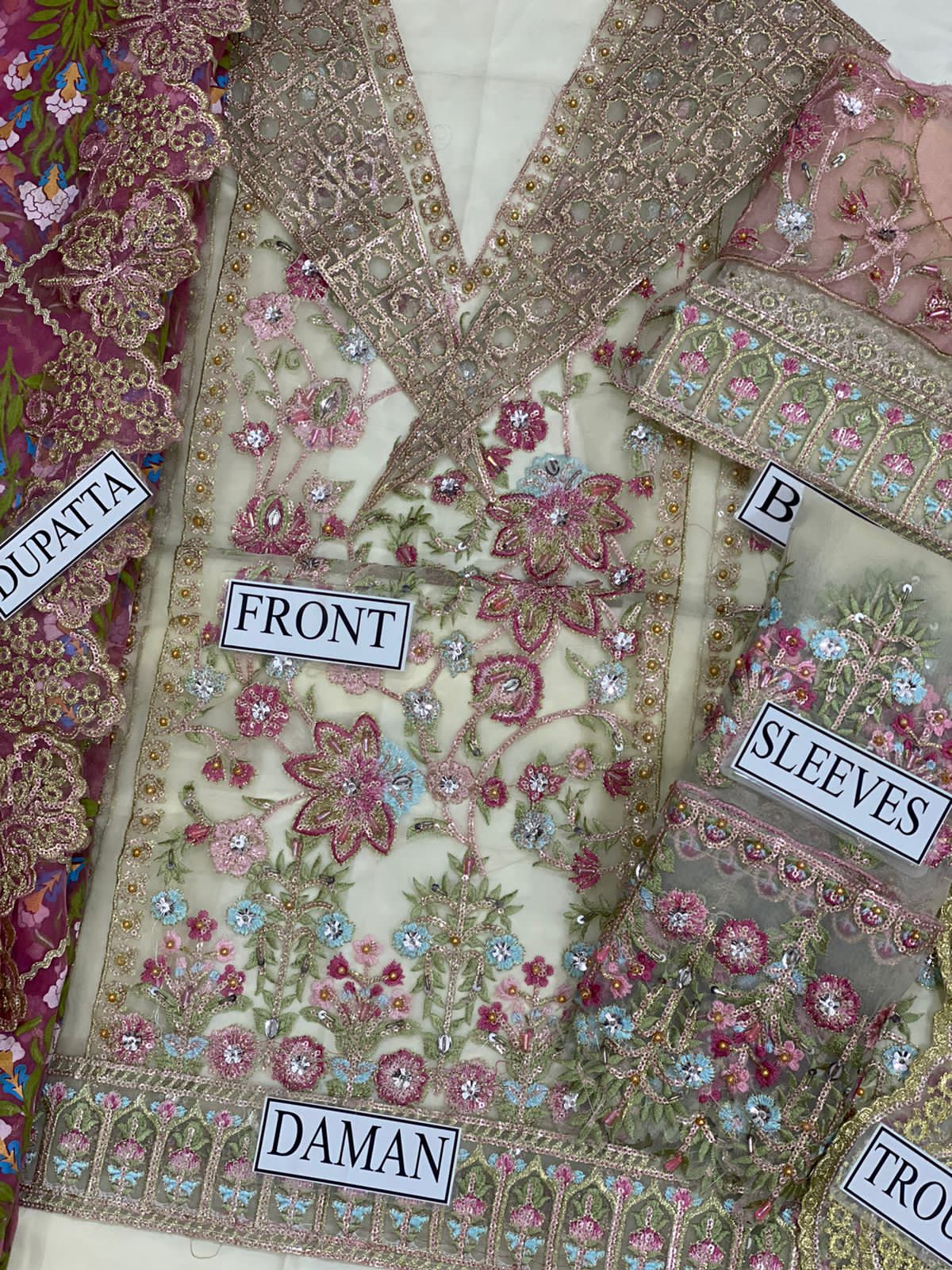 CRIMSON LUXURY EMBROIDERED ORGANZA - 3 PC UNSTITCHED
