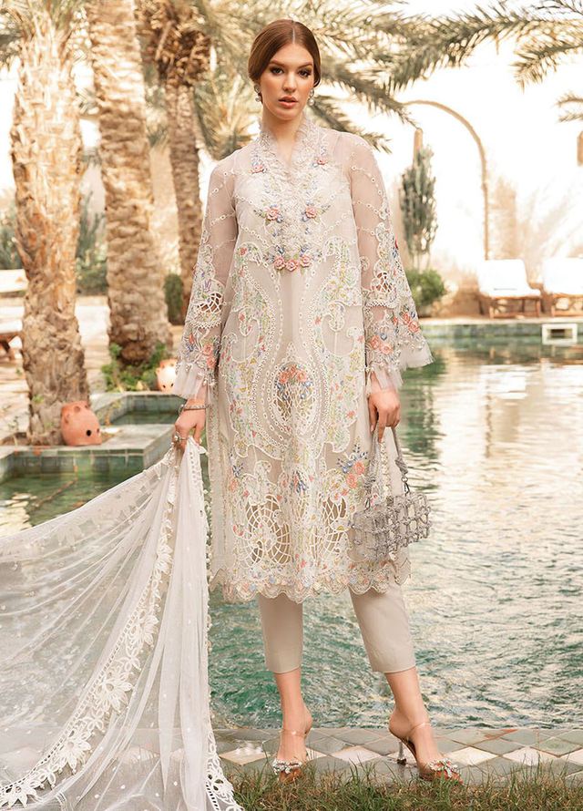 MARIA B LUXURY EMBROIDERED ORGANZA - 3 PC UNSTITCHED