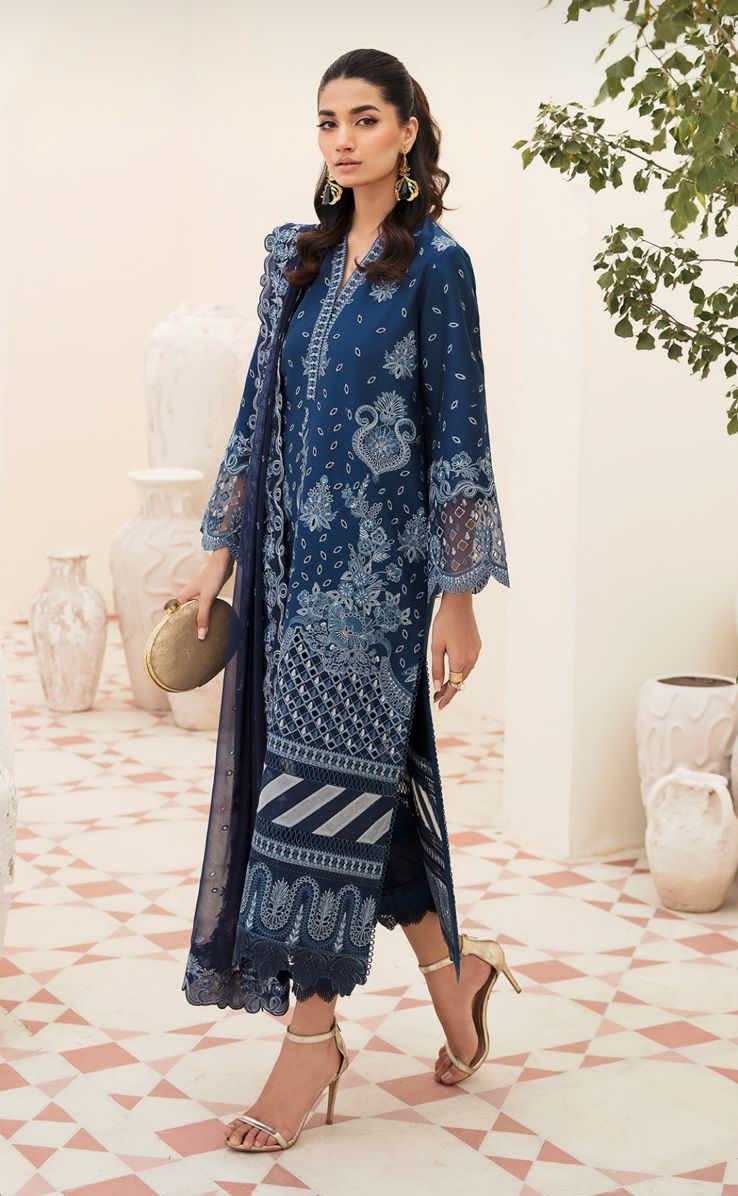 AFROZEH LUXURY CHIKANKARI EMBROIDERED LAWN - 3 PC UNSTITCHED