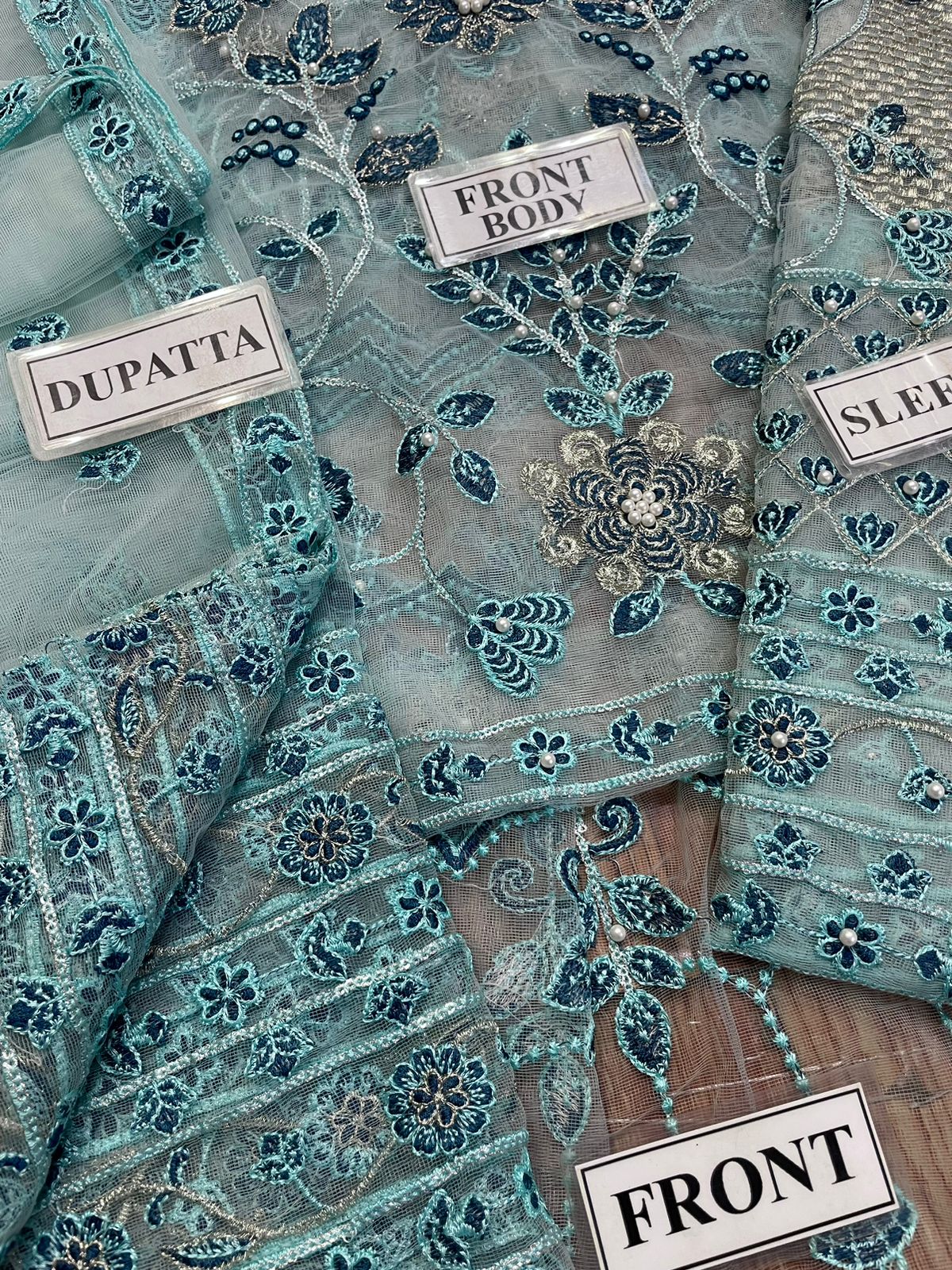 AKBER ASLAM LUXURY WEDDING EMBROIDERED NET MAXI - 3 PC UNSTITCHED