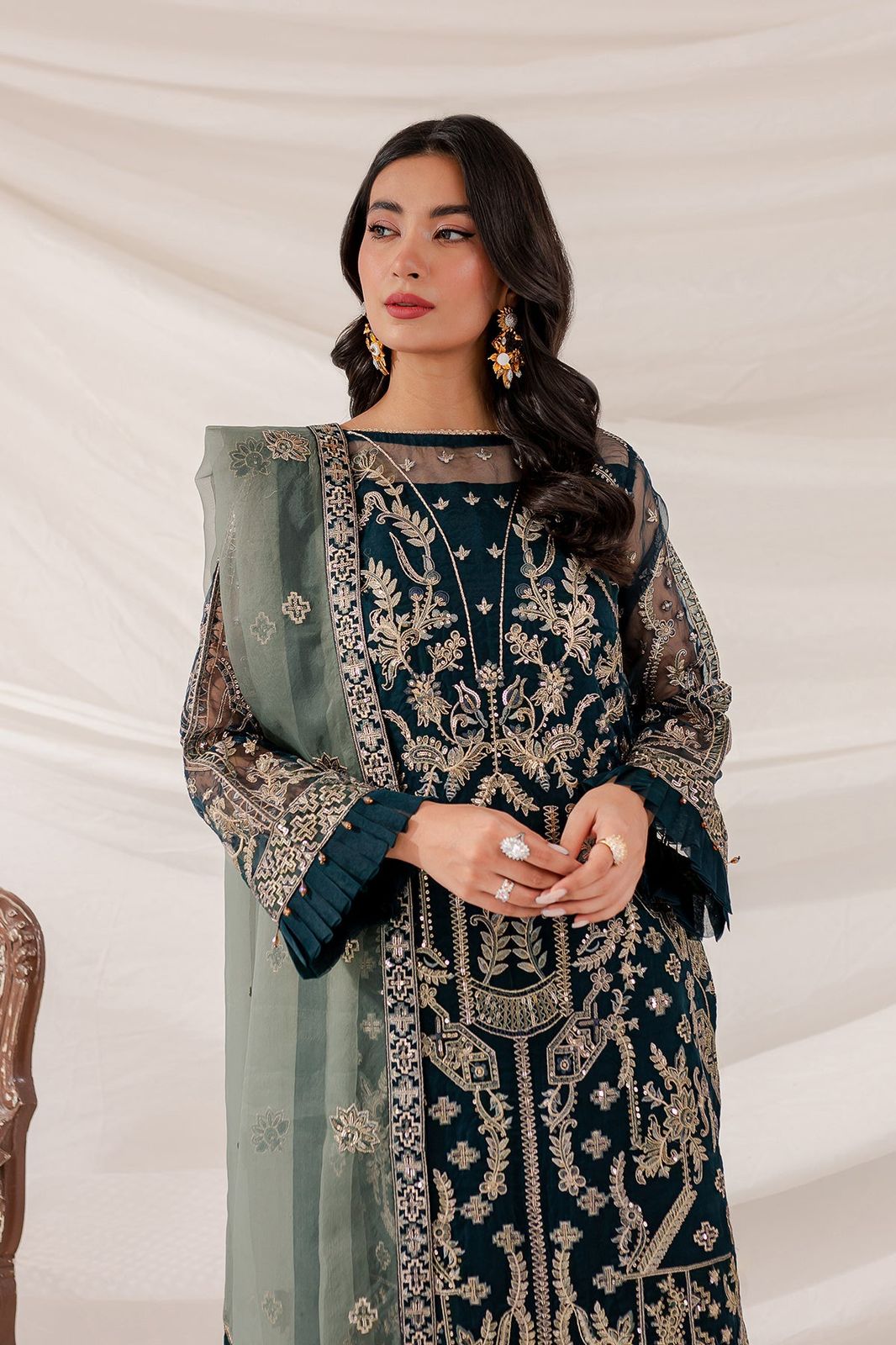 FARASHA LUXURY WEDDING EMBROIDERED ORGANZA - 3 PC UNSTITCHED