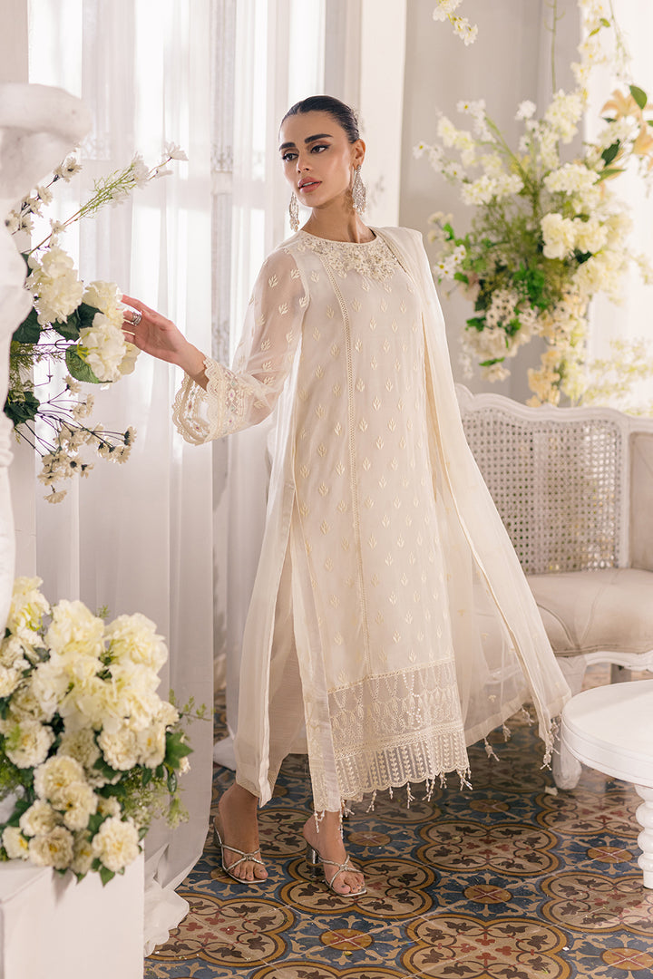 AZURE LUXURY WEDDING EMBROIDERED SEMI PURE CHIFFON - 3 PC UNSTITCHED