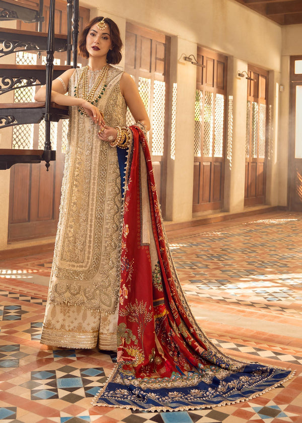 CRIMSON LUXURY EMBROIDERED ORGANZA - 3 PC UNSTITCHED