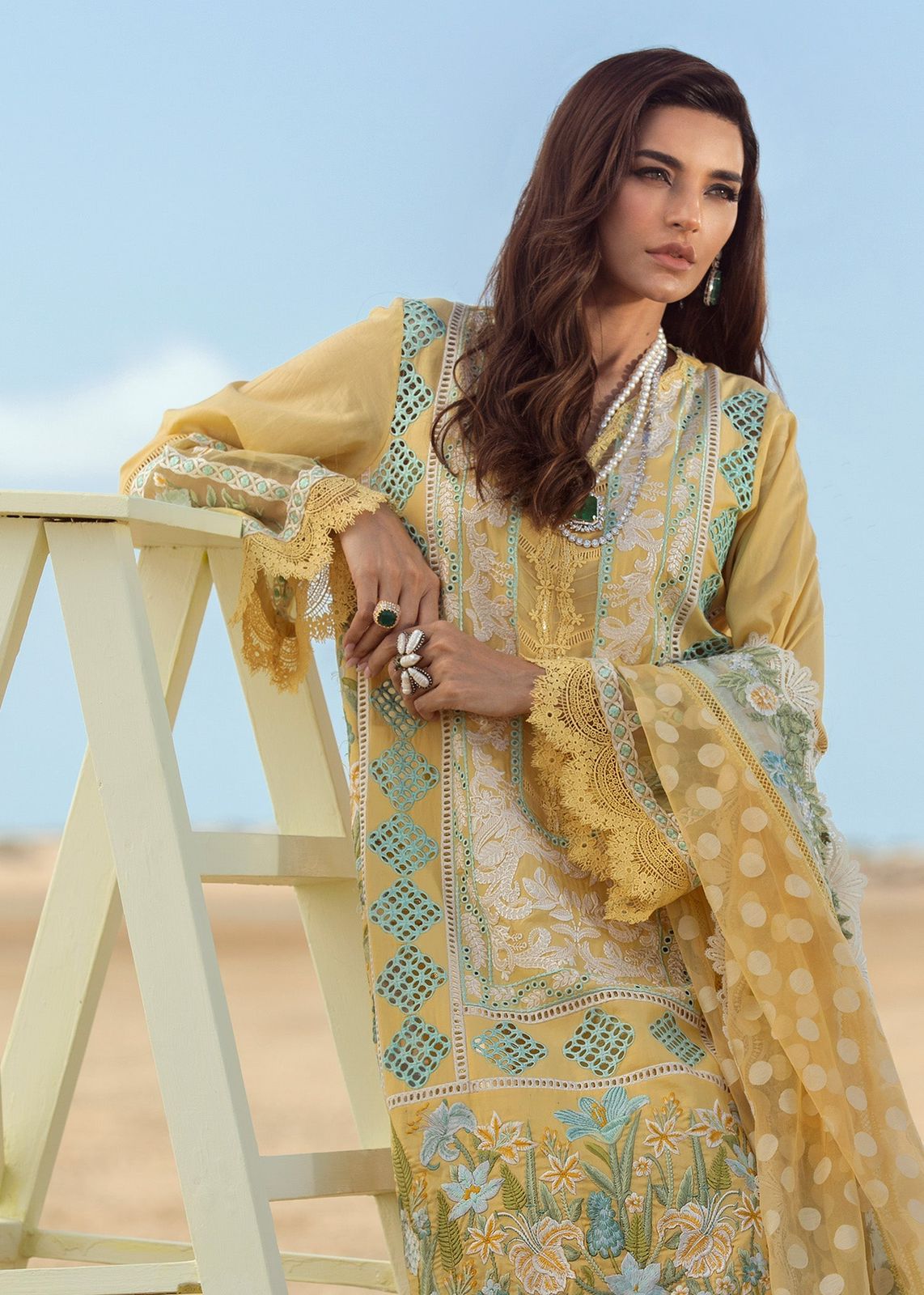 CRIMSON LUXURY CHIKANKARI EMBROIDERED LAWN - 3 PC UNSTITCHED