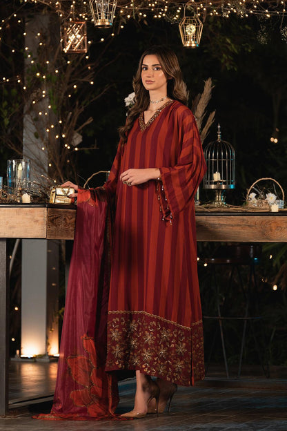 LULUSAR LUXURY DIGITAL PRINTED EMBROIDERED SILK - 3 PC UNSTITCHED