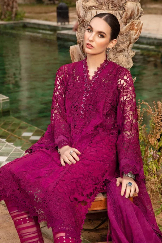 MARIA B LUXURY EMBROIDERED CUTWORK LAWN - 3 PC UNSTITCHED