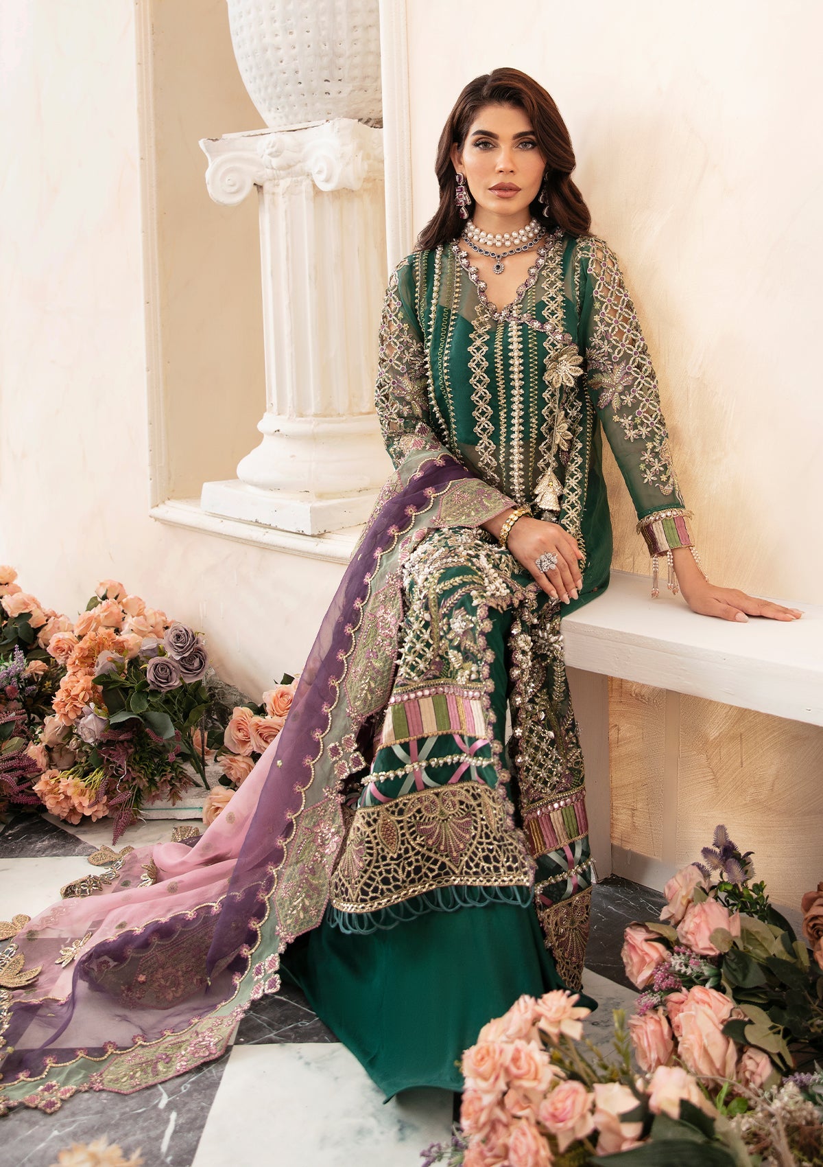 ELAF LUXURY EMBROIDERED ORGANZA - 3 PC UNSTITCHED