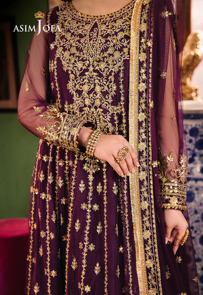 ASIM JOFA LUXURY WEDDING EMBROIDERED NET FROK - 3 PC UNSTITCHED