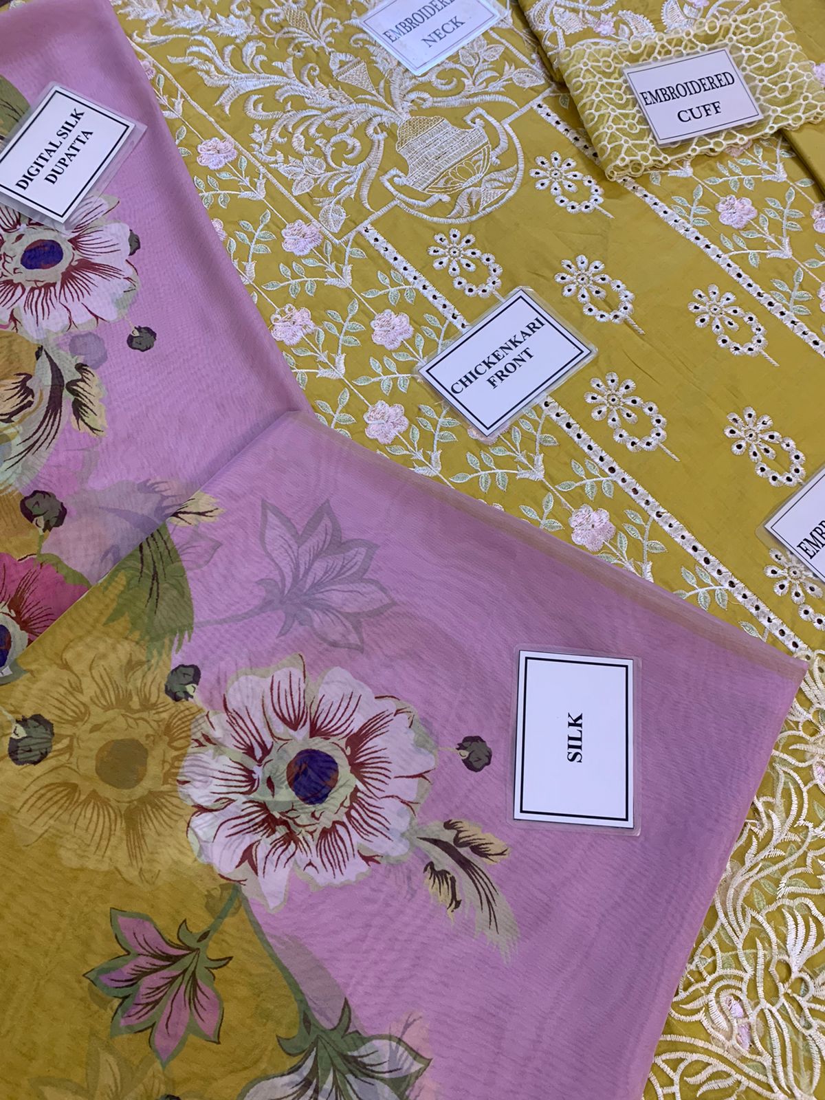 MUSHQ LUXURY CHIKANKARI EMBROIDERED LAWN - 3 PC UNSTITCHED