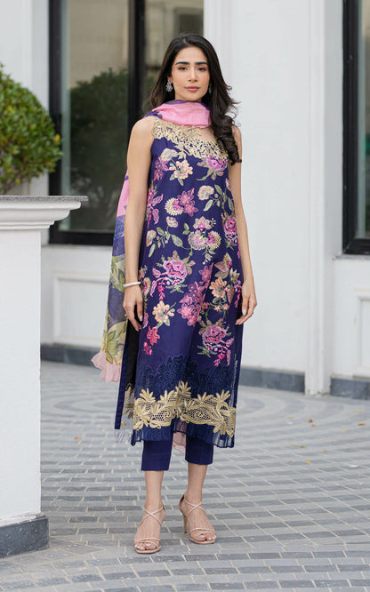 ASIFA NABEEL LUXURY EMBROIDERED LAWN - 3 PC UNSTITCHED