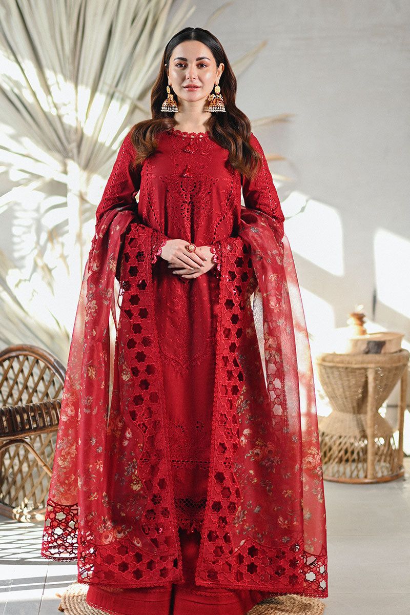 QALAMKAR LUXURY CHIKANKARI EMBROIDERED LAWN - 3 PC UNSTITCHED