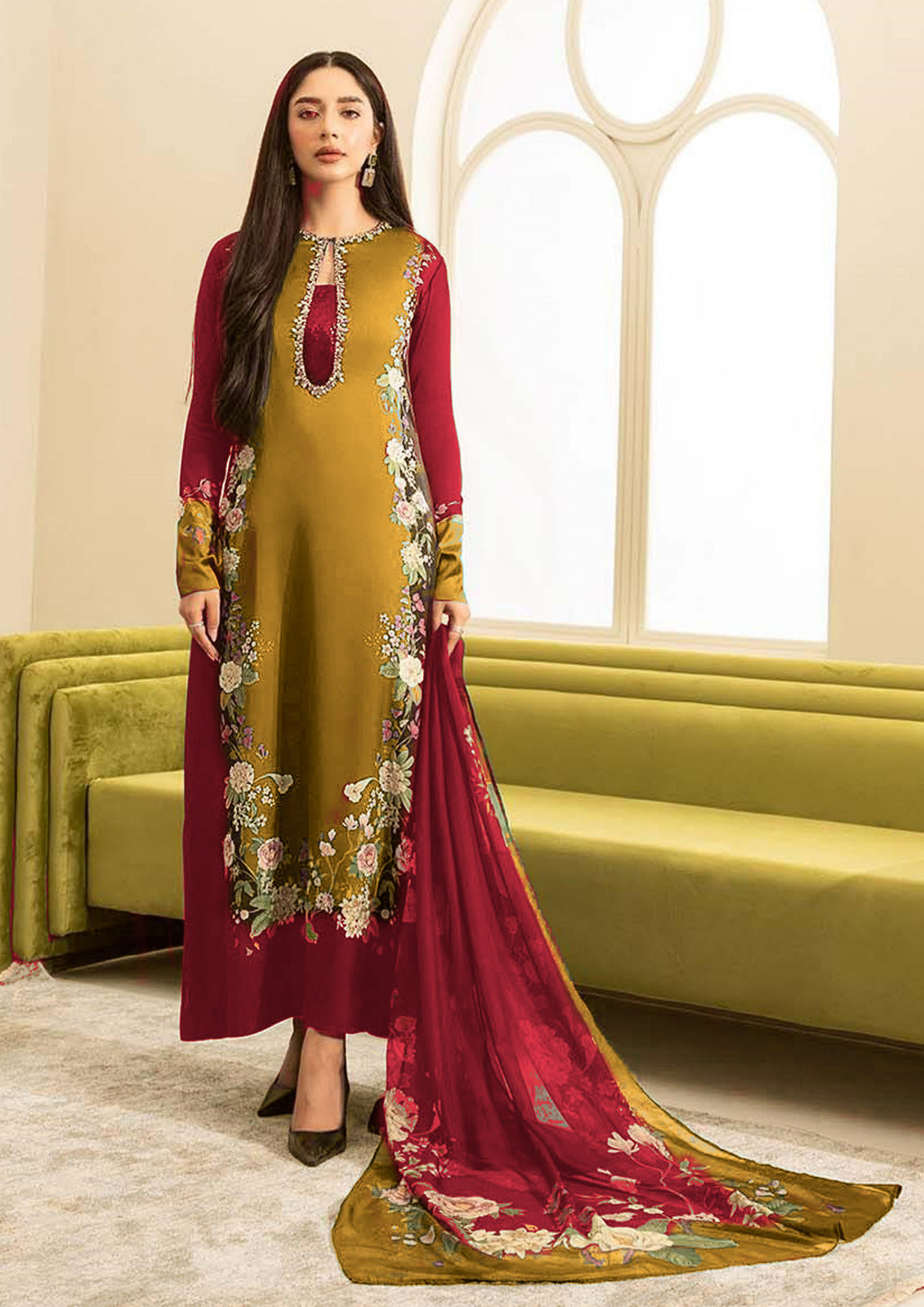 LULUSAR LUXURY FORMALS DIGITAL PRINTED SILK - 3 PC UNSTITCHED