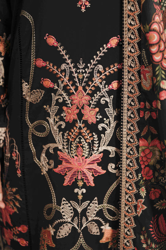 MARIA B SATEEN LUXURY EMBROIDERED CHIKANKARI LAWN - 3 PC UNSTITCHED