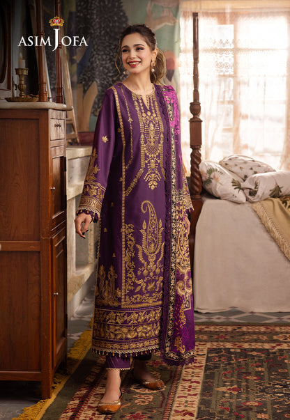 ASIM JOFA LUXURY FORMALS EMBROIDERED LAWN - 3 PC UNSTITCHED
